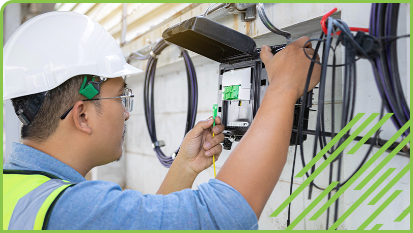 Installing cable for commercial network