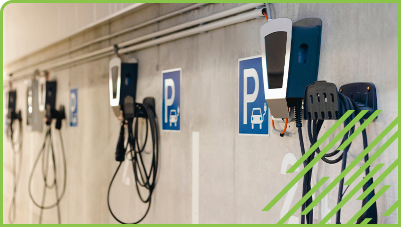 EV station in a parking garage
