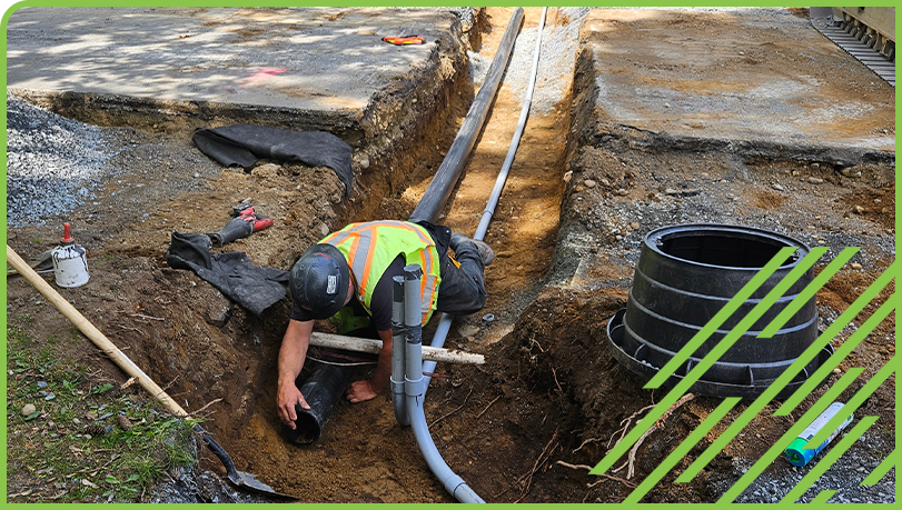 Workers digging for electrical installation